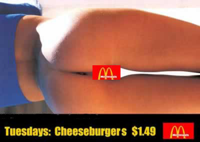 Click the golden arches for the NSFW version of the cheeseburger